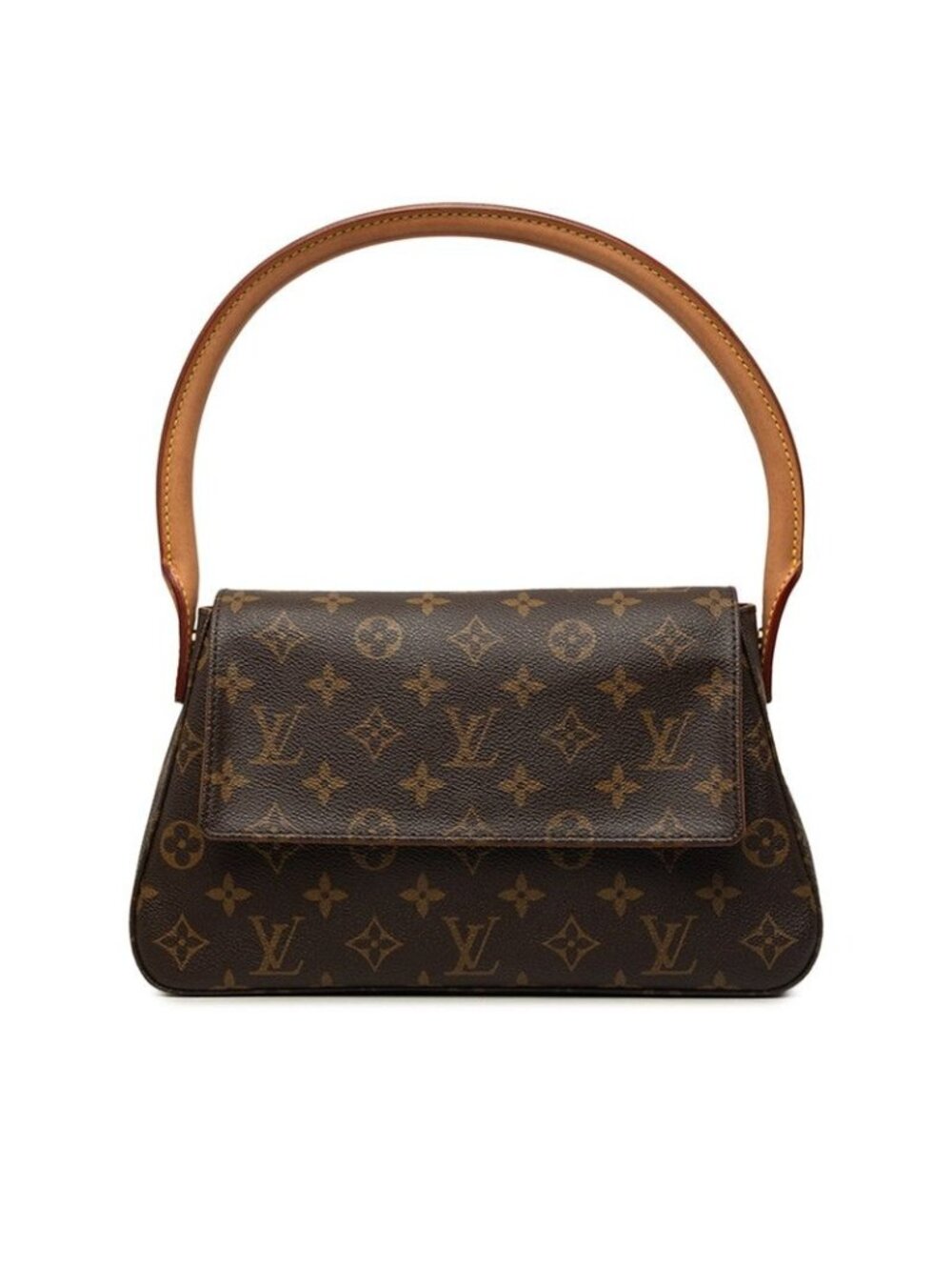 Louis Vuitton Monogram Mini Looping Handbag Bag Brown Leather